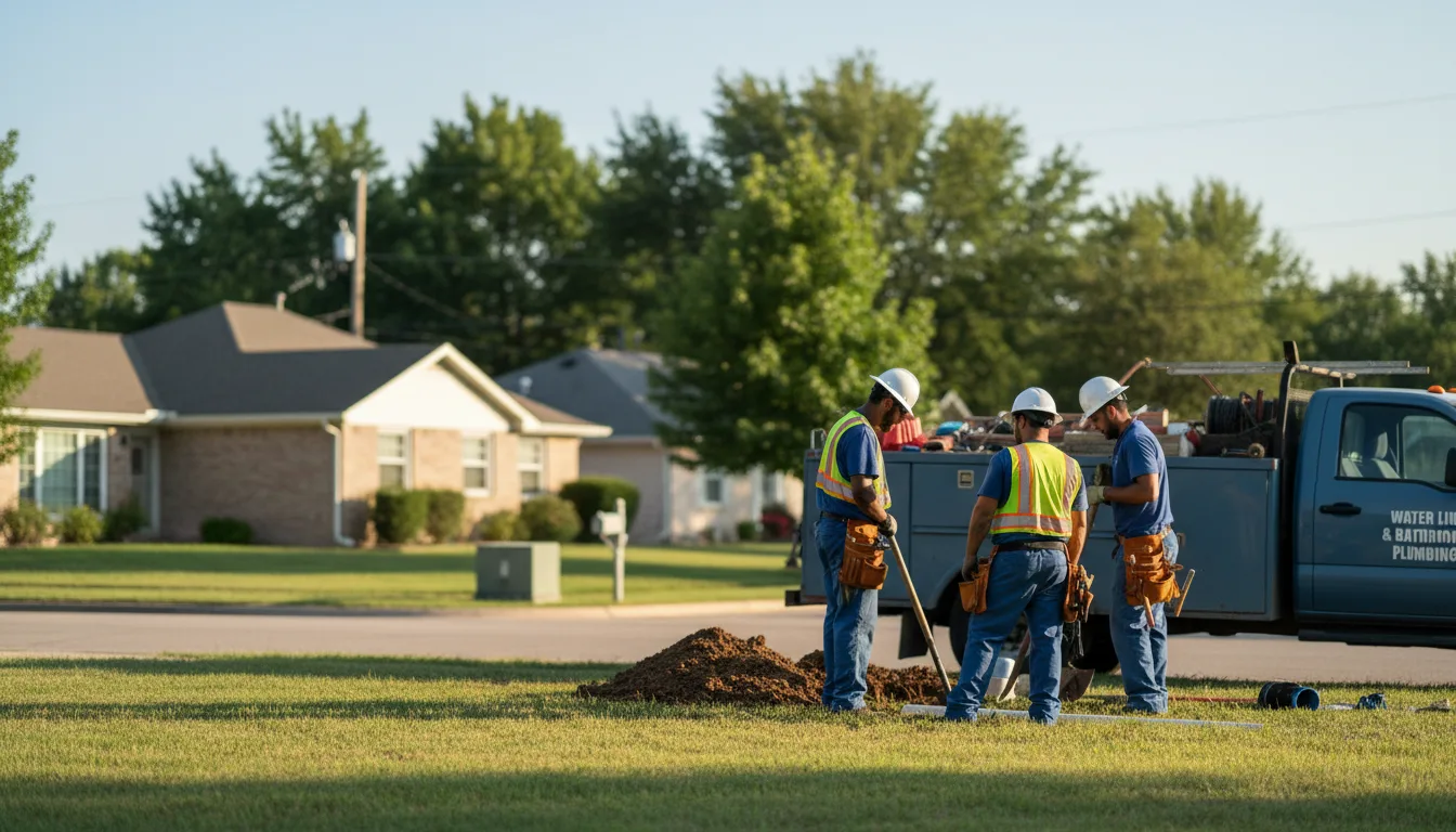 Residential water line and bathroom plumbing service in Dexter, KS